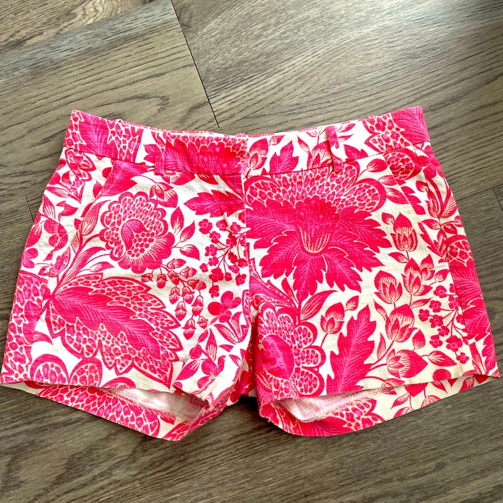 Pink and White Floral J. Crew Shorts